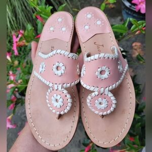 Jack Rogers Hamptons  Sandals Pink And White